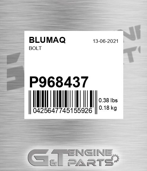P968437 Bolt for BLUMAQ