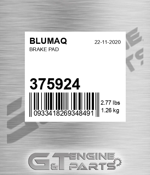 375924 Brake Pad for BLUMAQ