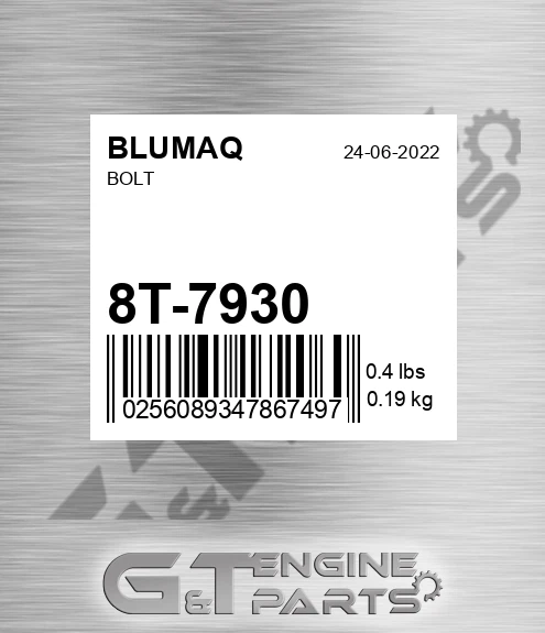 8T-7930 Bolt for BLUMAQ