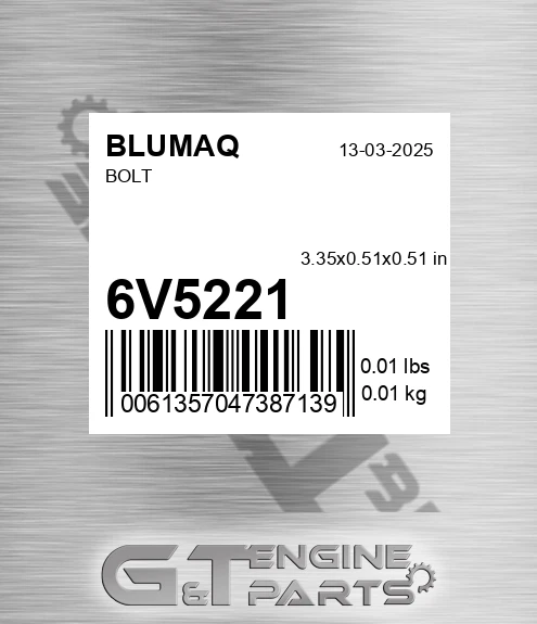 6V-5221 Bolt for BLUMAQ