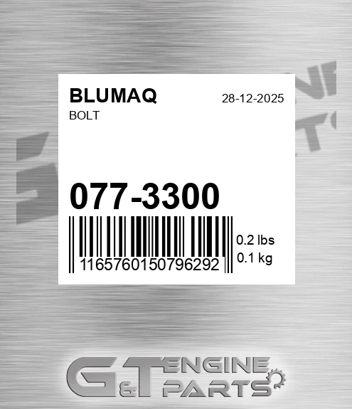 077-3300 Bolt for BLUMAQ