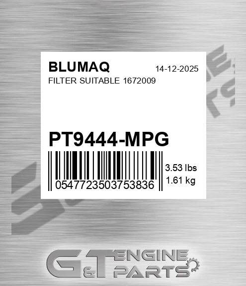 PT9444-MPG Filter Suitable 1672009 for BLUMAQ