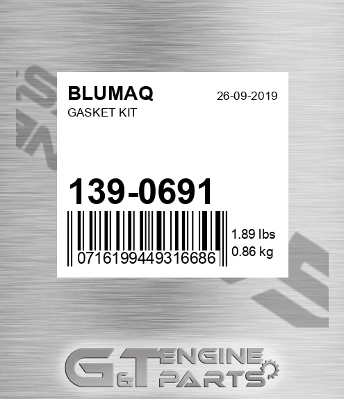139-0691 Gasket Kit for BLUMAQ