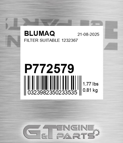 P772579 Filter Suitable 1232367 for BLUMAQ