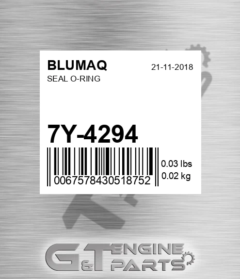 7Y-4294 Seal O-ring for BLUMAQ