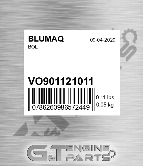 VO9011-21011 Bolt for BLUMAQ