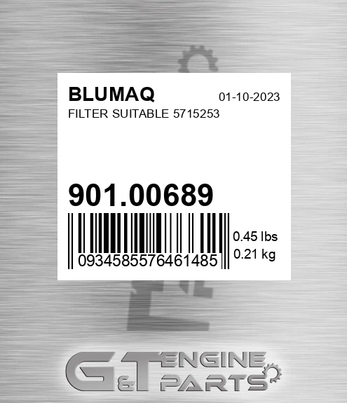 901.00689 Filter Suitable 5715253 for BLUMAQ