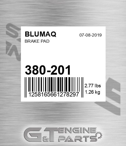 380-201 Brake Pad for BLUMAQ