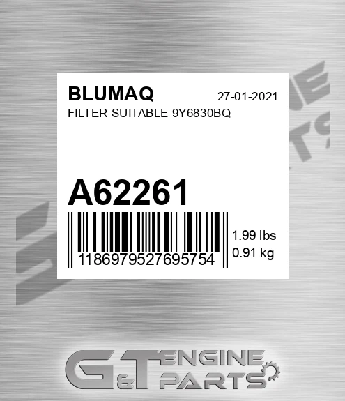 A62261 Filter Suitable 9y6830bq