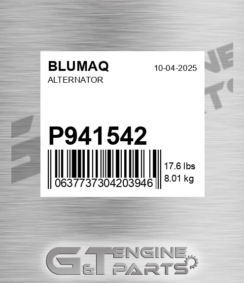 P941542 BLUMAQ Alternator