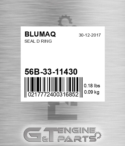 56B-33-11430 Seal D Ring for BLUMAQ