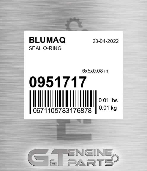 095-1717 Seal O-ring for BLUMAQ