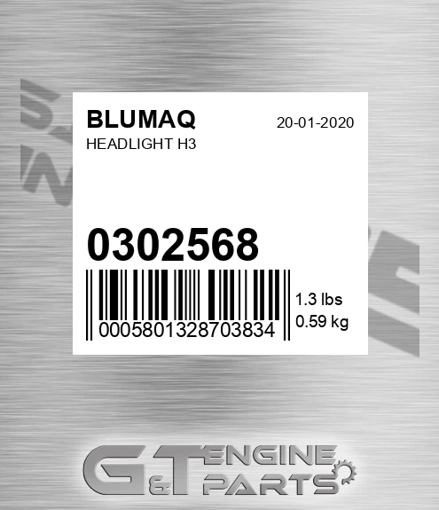 030.2568 Headlight H3 for BLUMAQ