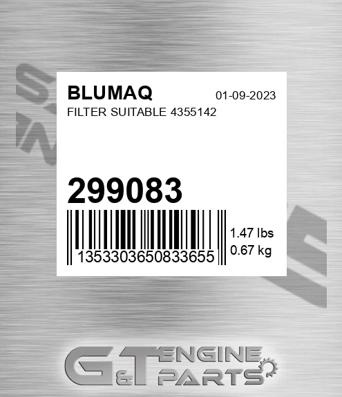 299083 Filter Suitable 4355142 for BLUMAQ