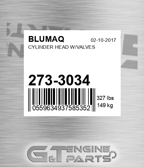 273-3034 Cylinder Head W/valves for BLUMAQ