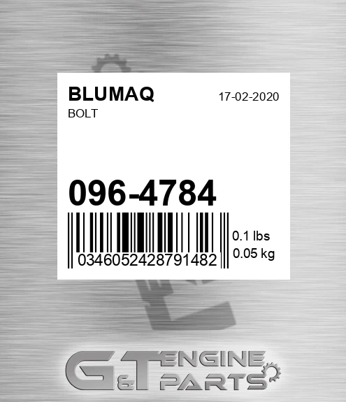 096-4784 Bolt for BLUMAQ