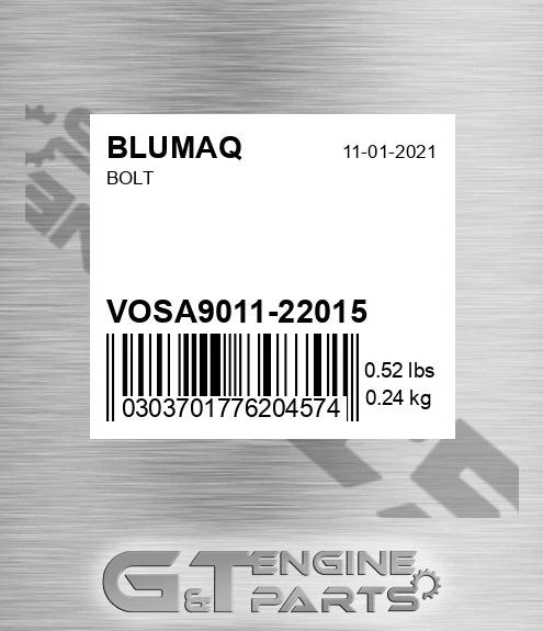 VOSA9011-22015 Bolt for BLUMAQ