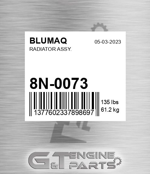 8N-0073 Radiator Assy.