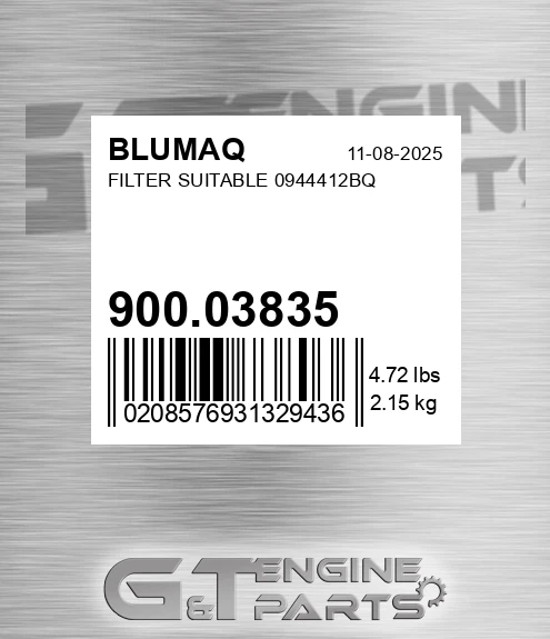 900.03835 Filter Suitable 0944412bq for BLUMAQ
