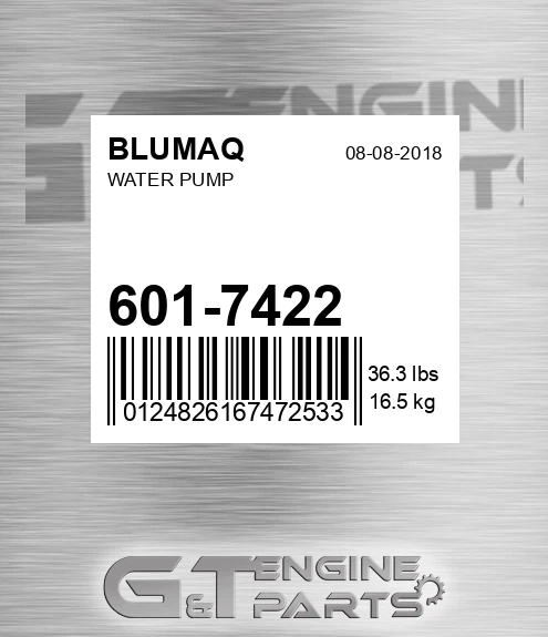 601-7422 Water Pump for BLUMAQ