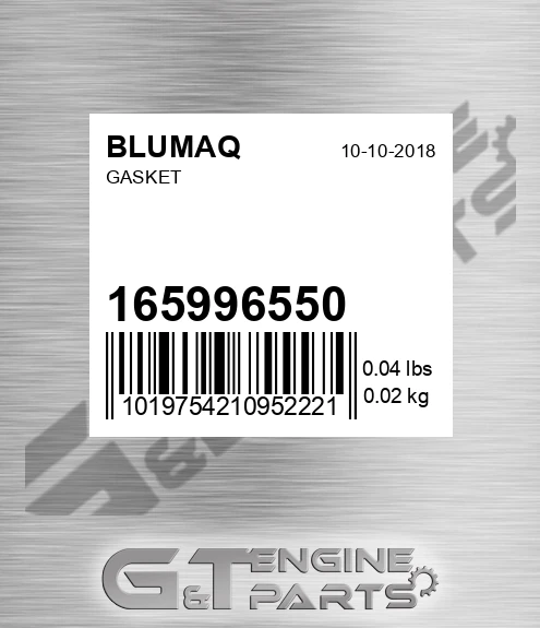 165996550 Gasket for BLUMAQ