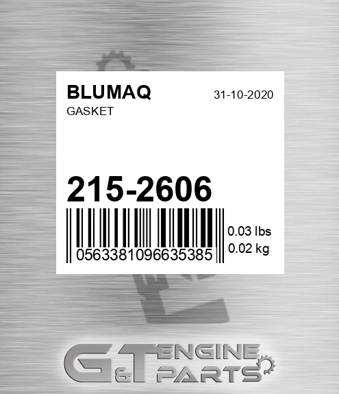 215-2606 Gasket for BLUMAQ