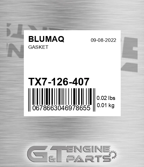 TX7-126-407 Gasket for BLUMAQ