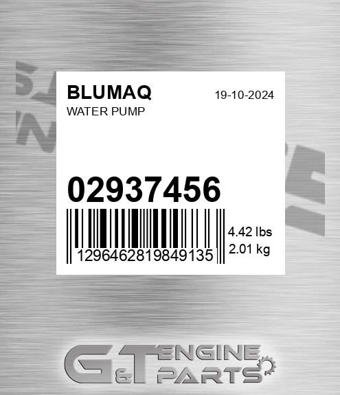 02937456 Water Pump for BLUMAQ