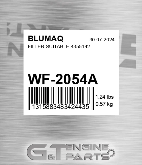 WF2054A Filter Suitable 4355142 for BLUMAQ