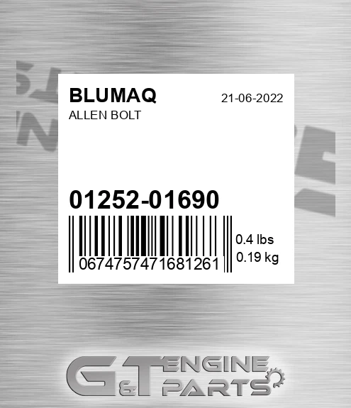 01252-01690 Allen Bolt for BLUMAQ