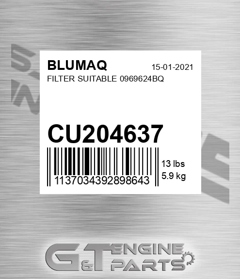 CU204637 BLUMAQ Filter Suitable 0969624bq