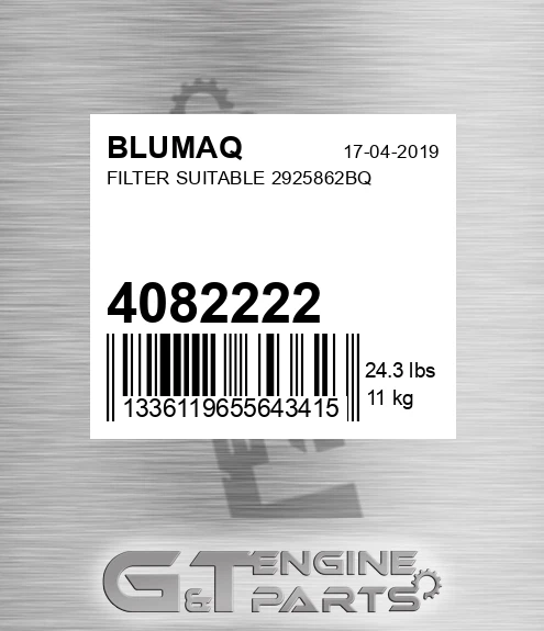 4082222 Filter Suitable 2925862bq for BLUMAQ