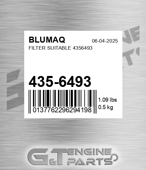 435-6493 Filter Suitable 4356493 for BLUMAQ