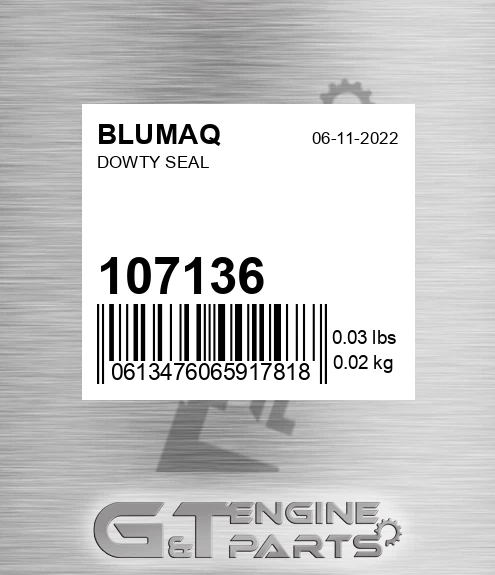 107.136 Dowty Seal for BLUMAQ