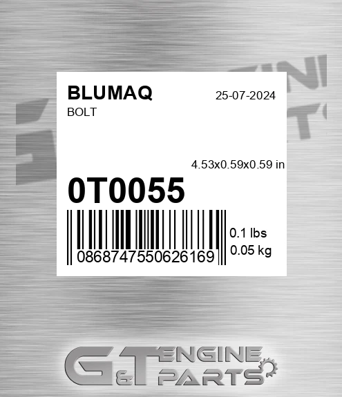 0T-0055 Bolt for BLUMAQ