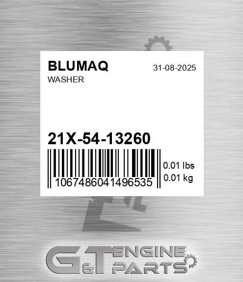 21X-54-13260 Washer for BLUMAQ