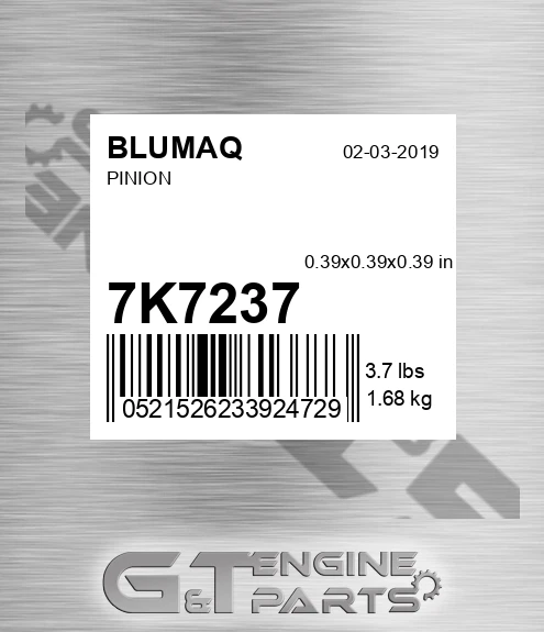 7K-7237 Pinion for BLUMAQ