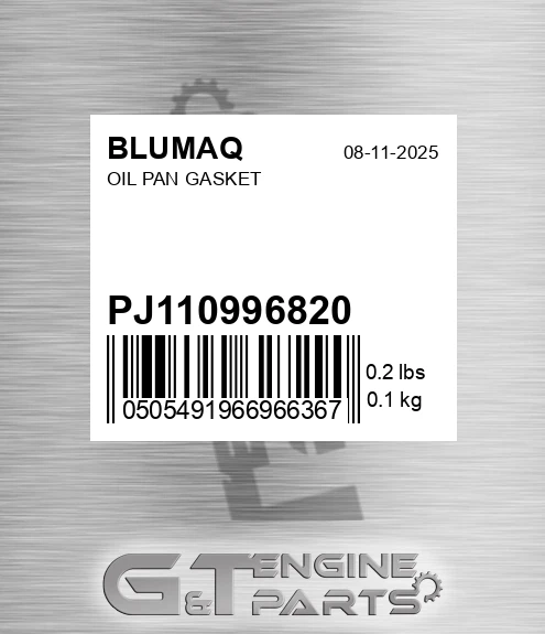 PJ110996820 Oil Pan Gasket for BLUMAQ