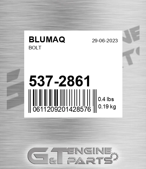537-2861 Bolt for BLUMAQ