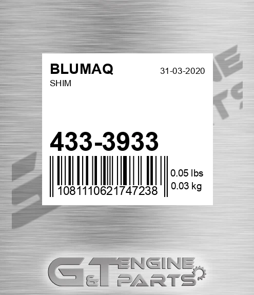 433-3933 Shim for BLUMAQ