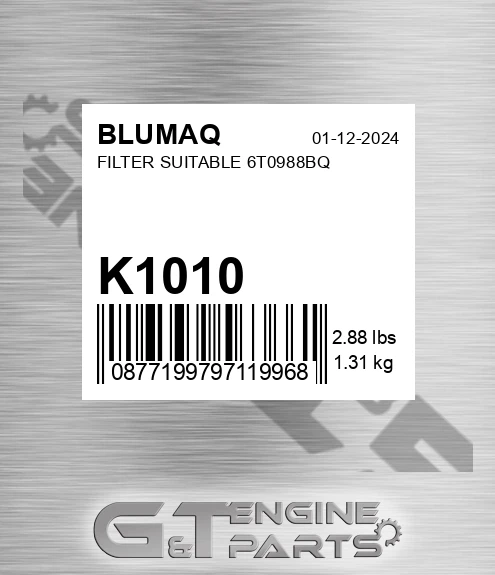 K1010 Filter Suitable 6t0988bq