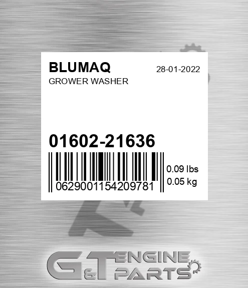 01602-21636 Grower Washer for BLUMAQ