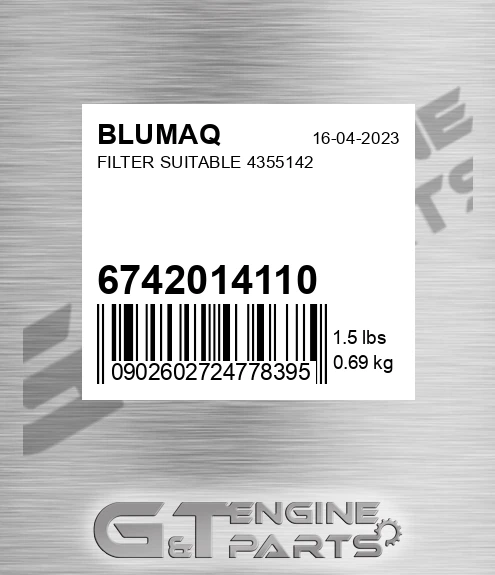 6742-01-4110 Filter Suitable 4355142