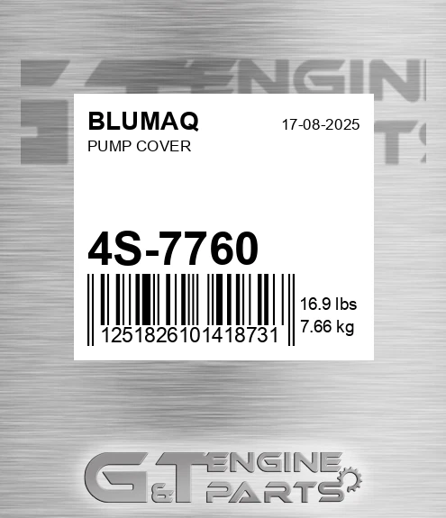 4S-7760 BLUMAQ Pump Cover