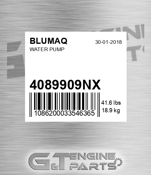 4089909NX Water Pump for BLUMAQ