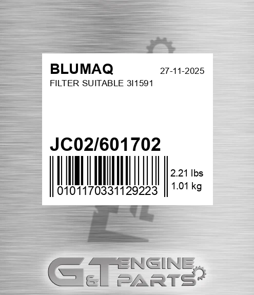 JC02/601702 Filter Suitable 3i1591 for BLUMAQ