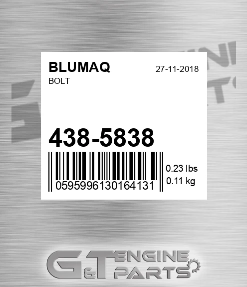 438-5838 Bolt for BLUMAQ