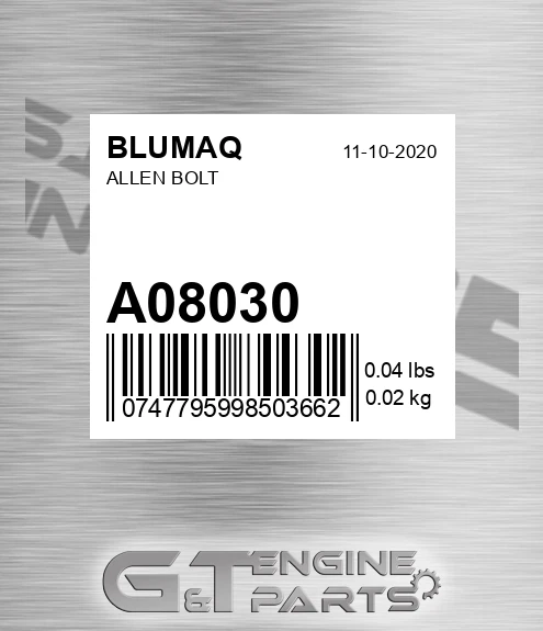 A08030 Allen Bolt