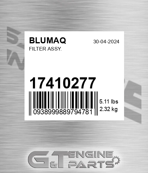 17410277 Filter Assy. for BLUMAQ
