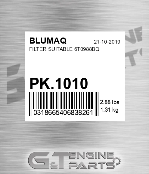 PK.1010 Filter Suitable 6t0988bq for BLUMAQ
